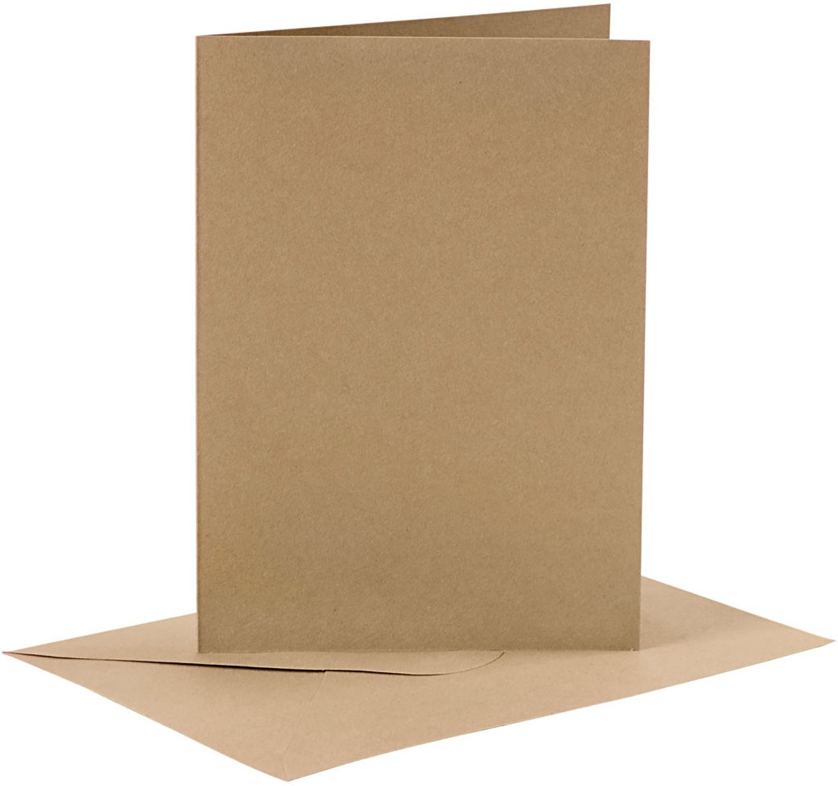 Kaarten en enveloppen, afmeting kaart 10,5x15 cm, afmeting envelop 11,5x16,5 cm, naturel, 6sets [HOB-23021]